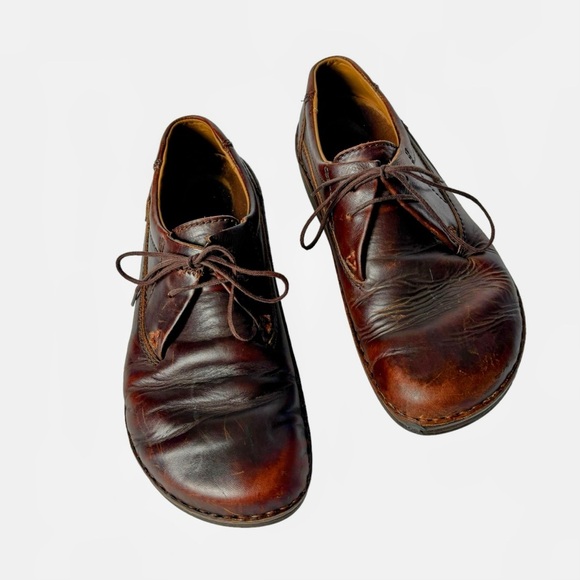 Birkenstock Brown Leather Shoes Oxford Derby Casual Lace Up Shoes 10 - Picture 2 of 16